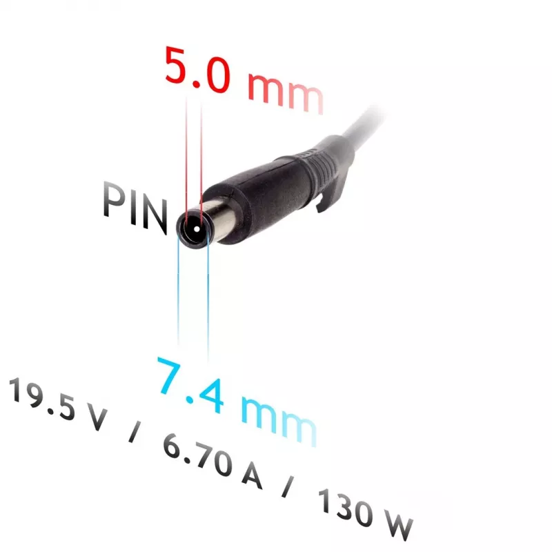 Zasilacz Akyga AK-ND-57 do laptopów 19,5 V 130 W 6,7 A, wejście 100–250 V, wewnętrzny, czarny