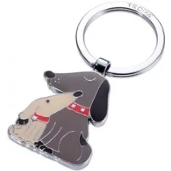 Brelok TROIKA metalowy wzór DOG & DOGGY KR18-05/BR