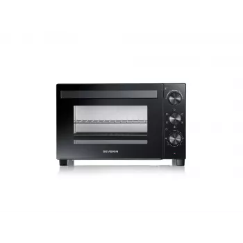Mini piekarnik SEVERIN TO 2075 — pojemność 30 L, 1600 W, wolnostojący, czarny, funkcja grilla