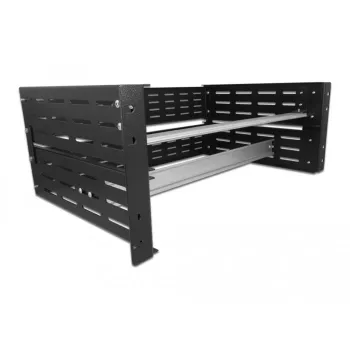 Delock DIN-Schienenmontagekit - Rack montierbar - Schwarz - 4U - 48.3 cm (19")