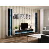 Stojak pod telewizor Cama Meble VIGO NEW 30/180/40, biały blat, czarna błyszcząca rama, 1800×400×300 mm