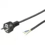 Kabel zasilający z uziemieniem Wentronic Goobay do samodzielnego montażu, 2 m, czarny - Typ F (Typ F, CEE 7/7) > luźne końce przewodu (94701)