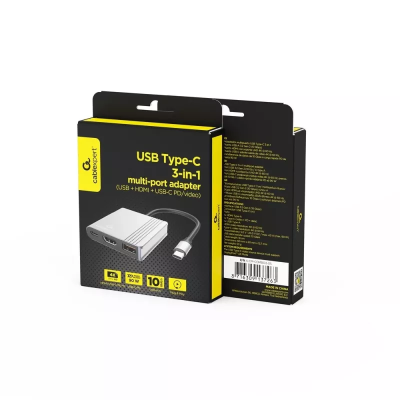 ADAPTER USB-C DO HDMI/USB3/3W1 A-CM-COMBO3-05 GEMBIRD