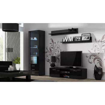 Cama stojak TV SOHO 140 czarny/czarny połysk