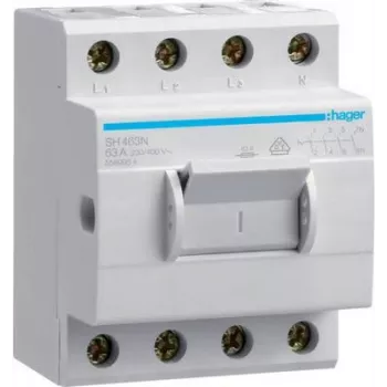 Hager SH463N Wyłącznik kompaktowy 63A 4 styki normalnie otwarte 400V AC 3,5PLE