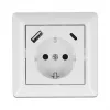 DeLOCK 11489 Gniazdo sieciowe CEE 7/3 + USB biały 250V 16A