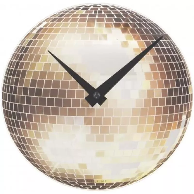 NeXtime klok 5172 Little Disco, Ø20 cm, ścienny, srebrny