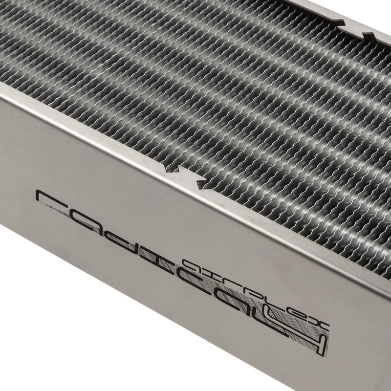 Blok chłodnicy Aqua-Computer 33706 — aluminium/miedź/stal nierdzewna, 320×140×73 mm, szary/srebrny