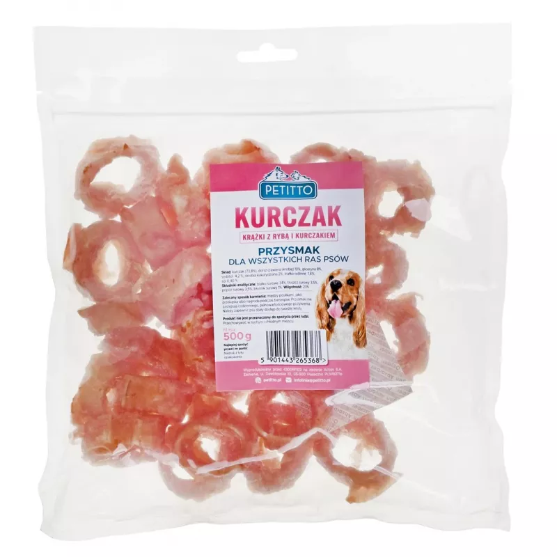 PETITTO Krążki rybno-drobiowe - przysmak dla psa - 500 g