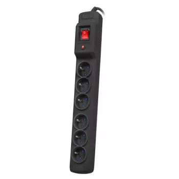 Listwa zasilająca ARMAC M6 — 6 gniazd, kabel 1,5 m, czarna
