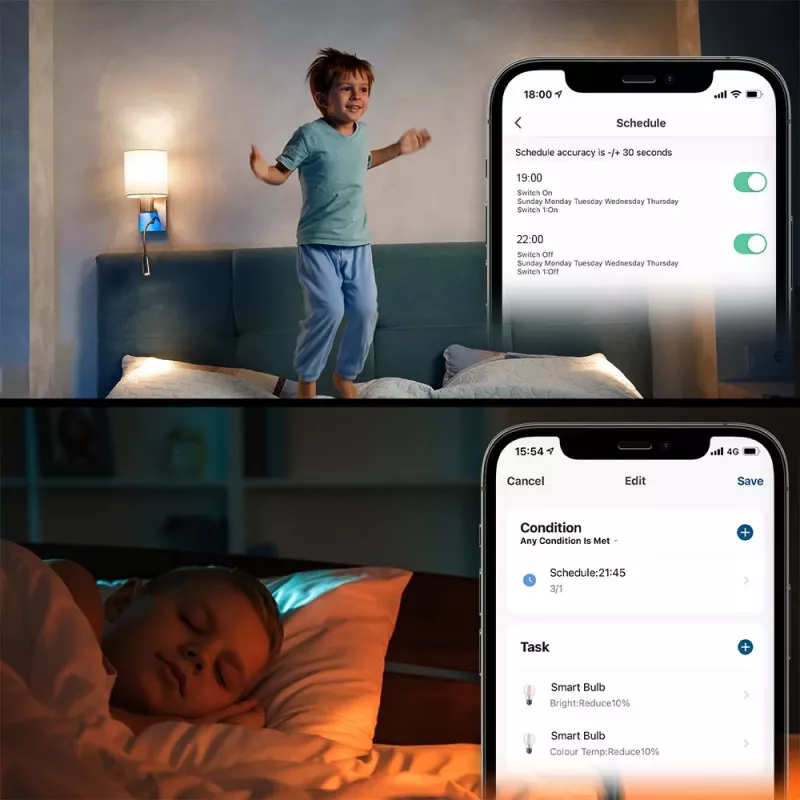 Inteligentna żarówka WiFi Tellur TLL331341 9W RGB Dimmer — Wi‑Fi RGB LED 9W, ściemnialna