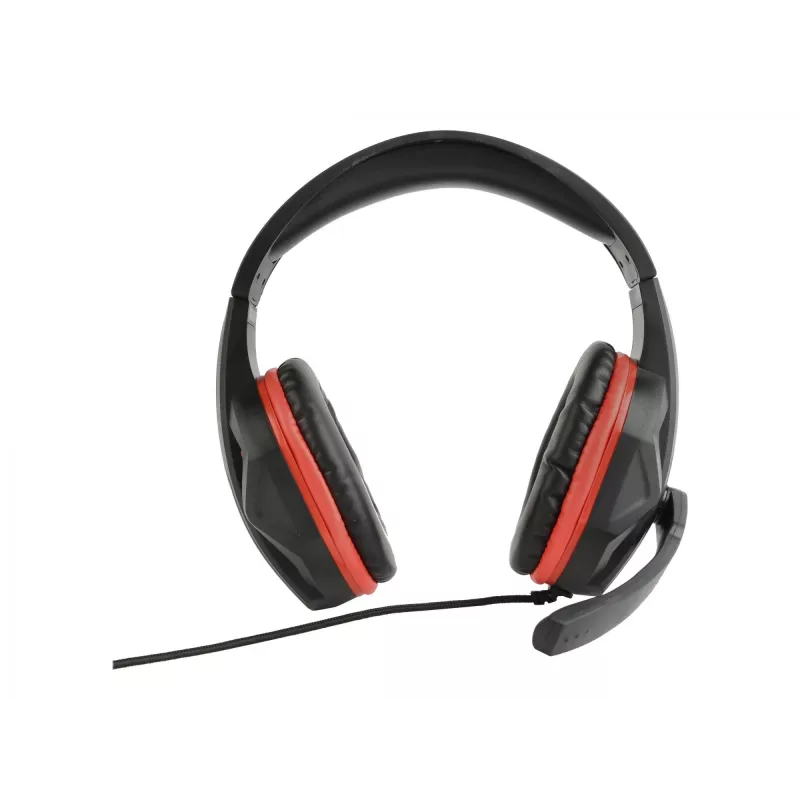 Przewodowy zestaw słuchawkowy do gier GEMBIRD GHS-03 — 20–20000 Hz, kabel 2 m, 250 g, czarno-czerwony