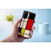 Etui ochronne iKins do Samsunga Galaxy S20, czarny wzór Mondrian