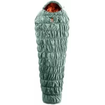 Śpiwór DEUTER Exosphere +4° EL sage-paprika, lekki kompaktowy, zamek lewostronny, krój damski