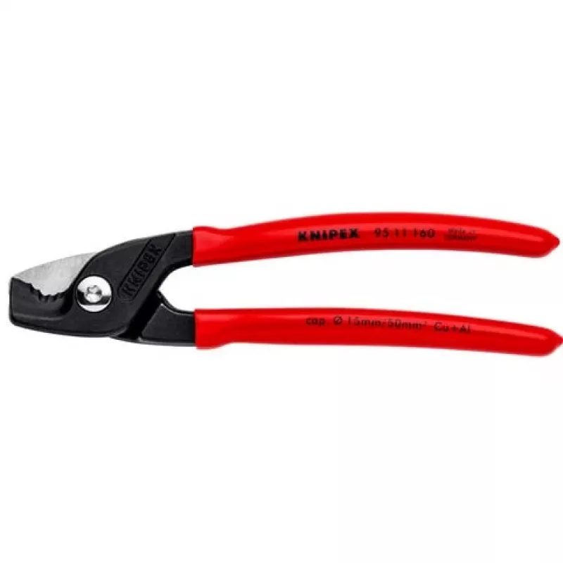 Nożyce do kabli Knipex 95 11 160 — długość 160 mm, ergonomiczne uchwyty
