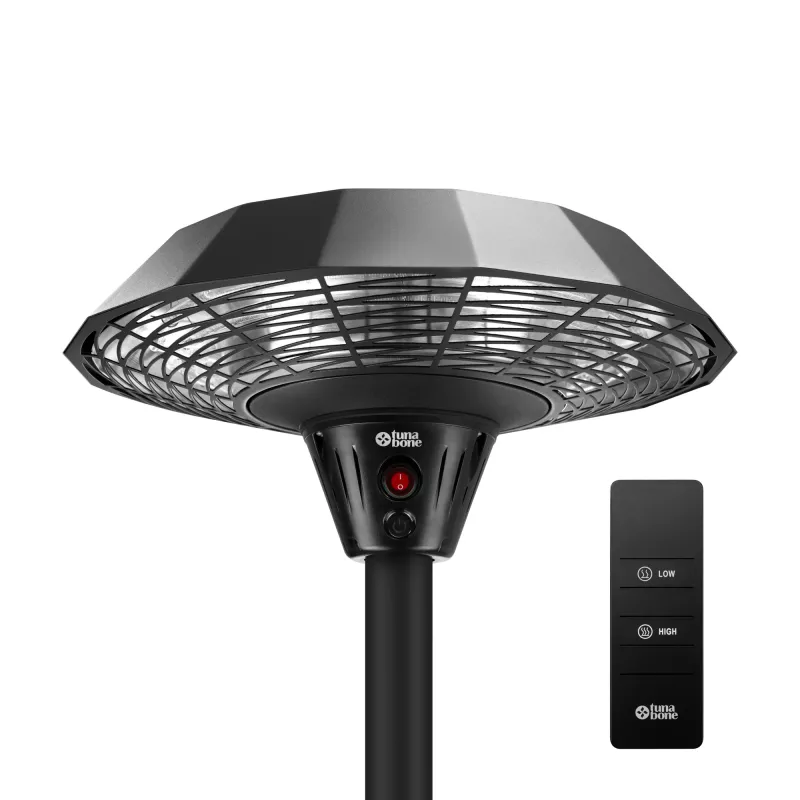 Elektryczny stojący promiennik podczerwieni na taras TARGUS TB2068S-01, 2000 W, 3 poziomy mocy, IP45, do 20 m²