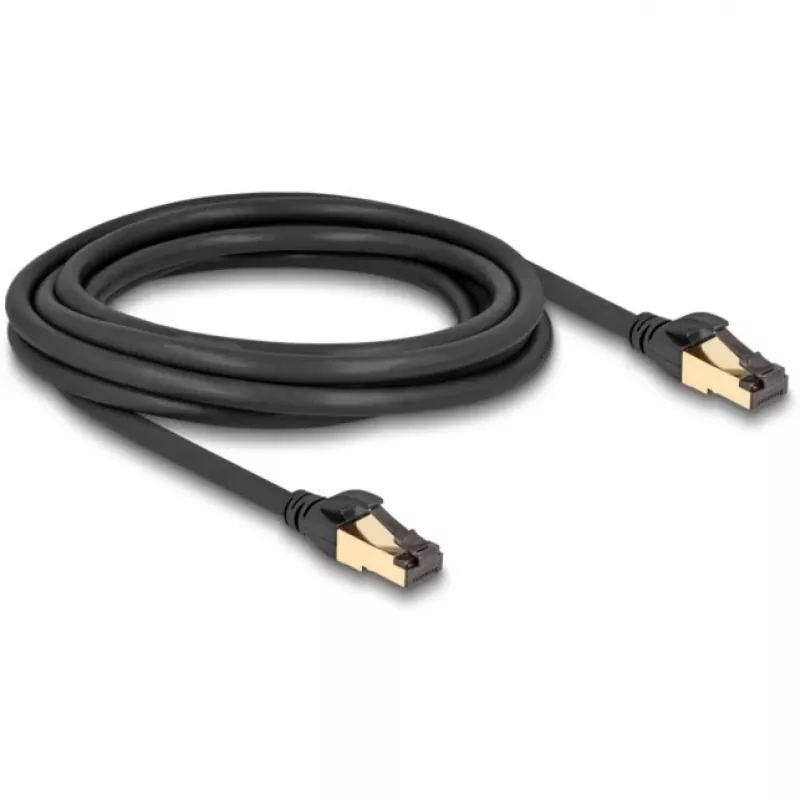 DeLOCK Kabel sieciowy RJ45 Cat.6A męski do męskiego S/FTP czarny 3 m