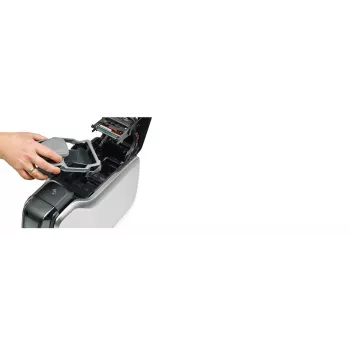 Plastic card printer Zebra ZC300 — Dye-sublimation/Thermal transfer, 300x300 DPI, LCD, 100-sheet input, Ethernet, srebrny/Czarny