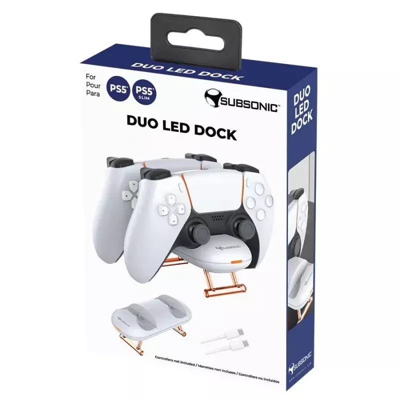 Stacja ładująca SUBSONIC SA5632 do PS5 z podwójnym ładowaniem i diodami LED