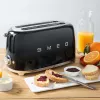 Smeg - TSF02 Toster 4 kromki - Czarny/lakierowany/WxSxG 41x20,8x21,5 cm/6 stopni opiekania/1500W