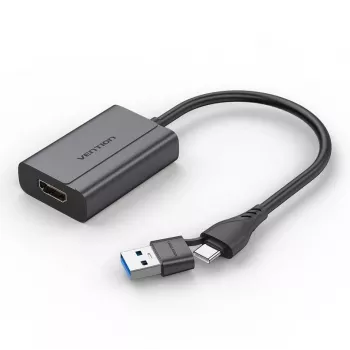 adapter kablowy Vention ACYHB — USB-C + USB-A na HDMI, szary
