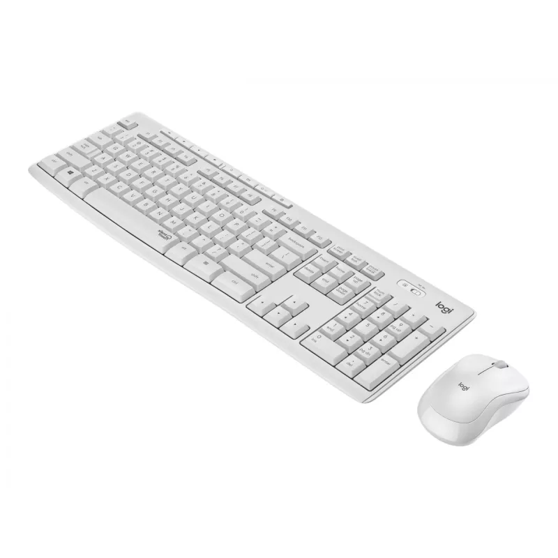 Logitech MK295 Silent – zestaw klawiatury i myszy – bezprzewodowy – 2,4 GHz – włoski – złamana biel