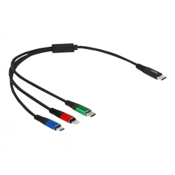 Kabel ładujący DELOCK 3 w 1 USB Type-C Lightning Micro USB 30 cm