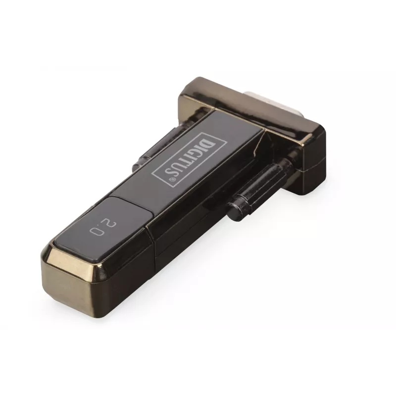 Konwerter USB 2.0 na szeregowy DIGITUS DSUB 9M z kablem USB 80cm, chipset FTDI (FT232RL)