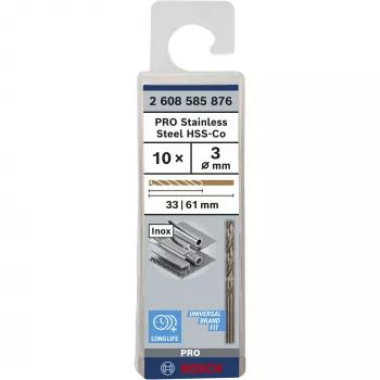 Wiertło kręte Bosch HSS-Co DIN 338 3 mm