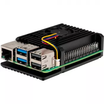 Joy-IT Armor Case BLOCK ACTIVE SBC-Obudowa odpowiednia do zestawów rozwojowych Raspberry Pi (RB-AlucaseP5-07FAN)