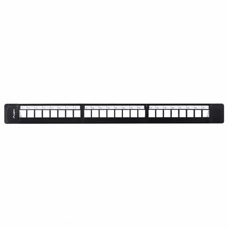 Patch panel 1U LANBERG PPKS-1124-B, 24 porty, 1U, ABS, czarny, 482.6×44.5×154 mm