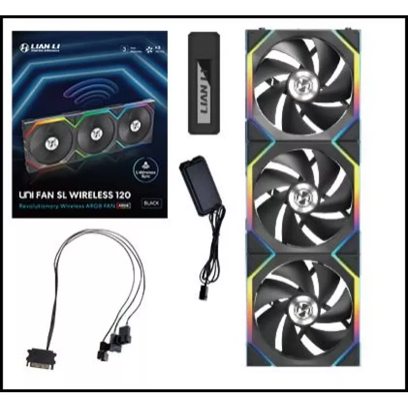 LIAN LI UNI FAN SL Wireless 120 ARGB Czarny 3-Pack