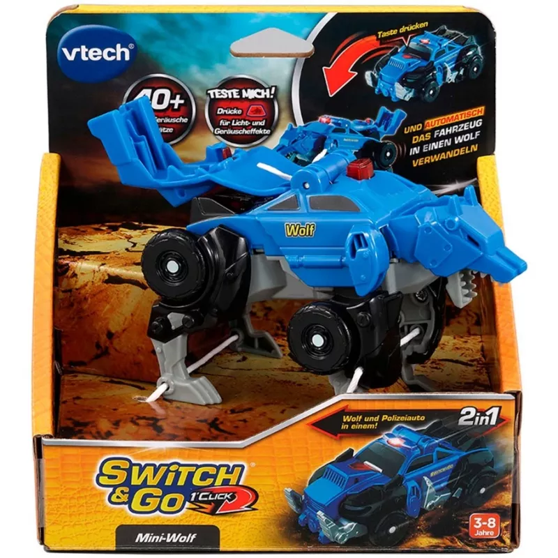 Switch & Go Dinos - OneClick-Mini-Wolf, Figurka do zabawy