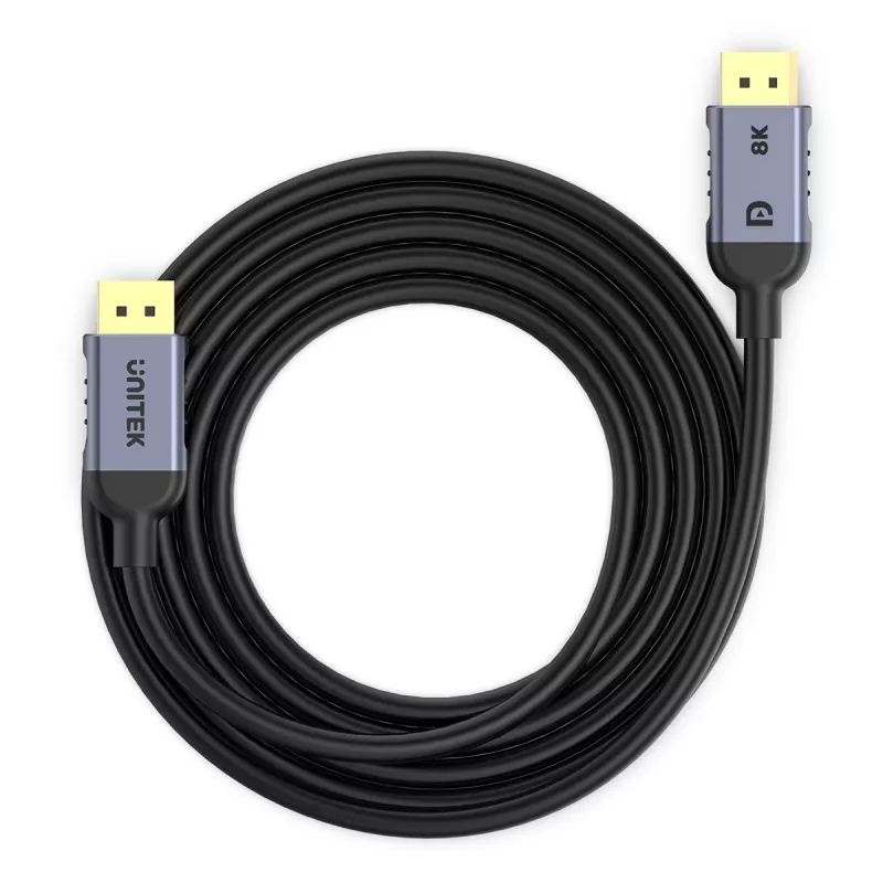 UNITEK C1628GY01-3M kabel DisplayPort Czarny, Szary