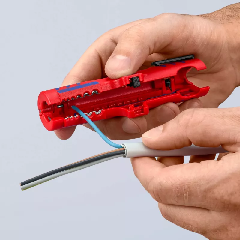 Knipex 16 85 125 SB ściągacz izolacji niebieski, czerwony