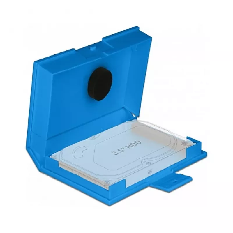 Pudełko ochronne DeLOCK 18373 na dysk HDD 3,5 cala niebieskie