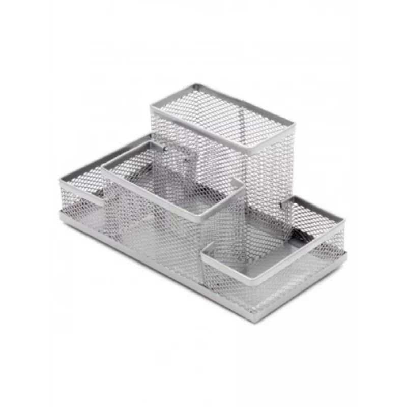 Piórnik Forpus, srebrny, pusty, 4, perforowany metal 1005-013