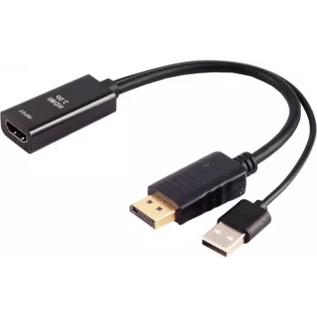 Adapter HDMI (żeński) na DisplayPort (męski) ShiverPeaks 4K 60Hz 20 cm