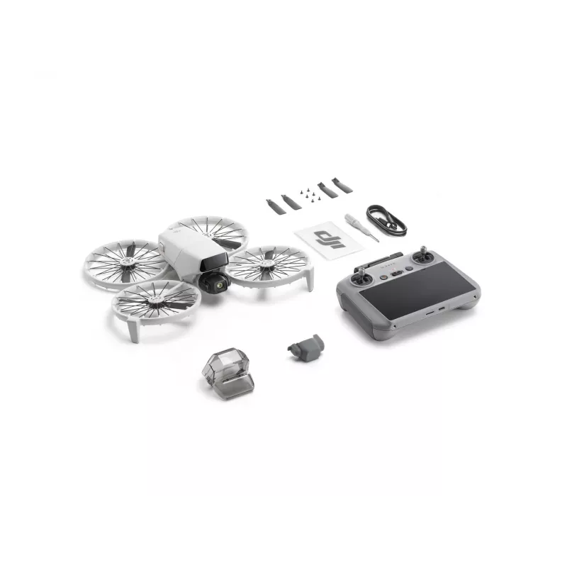 Dron DJI Flip 4 z kamerą 48 MP, 4K (3840x2160), akumulatorem 3110 mAh, 16 m/s, zasięgiem 14 000 m, 4 wirnikami, 0,249 kg, czarno-biały