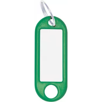 Zawieszki na klucze WEDO 262 101804 — zielone identyfikatory z tworzywa sztucznego 21 × 52 mm, opakowanie 10 szt.