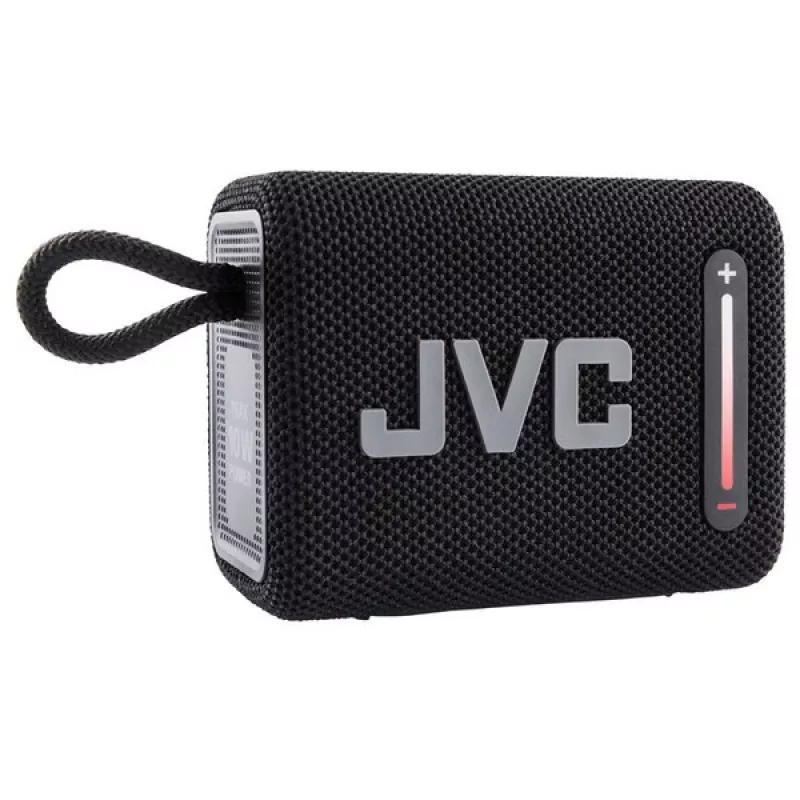 Głośnik przenośny JVC XS-E114B, wodoodporny IPX6, Bluetooth 5.3, 5 W RMS, bateria 2000 mAh, radio FM, TWS, czarny