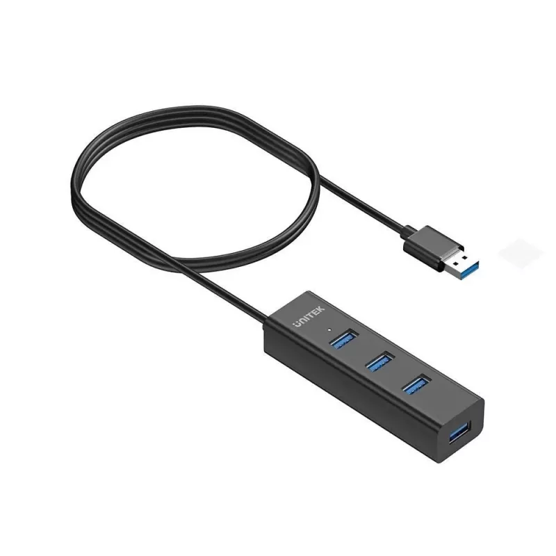 UNITEK Y-3089V01 koncentrator interfejsów USB 3.2 Gen 1 (3.1 Gen 1) Typ-A 5000 Mbit/s Czarny