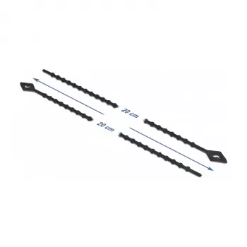 Opaska zaciskowa równoległa DeLOCK Beaded kabel Tie dł. 200 x szer. 2,4 mm czarna 100 sztuk