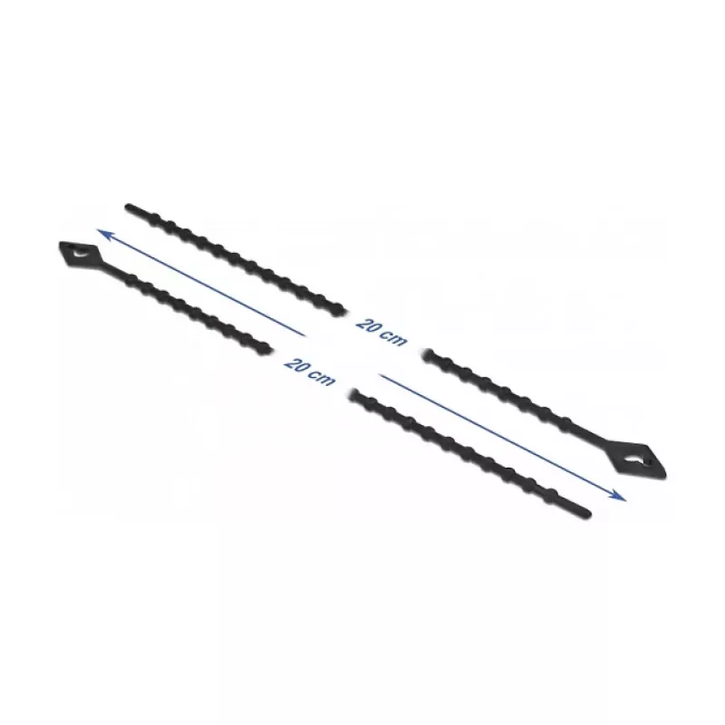 Opaska zaciskowa równoległa DeLOCK Beaded kabel Tie dł. 200 x szer. 2,4 mm czarna 100 sztuk