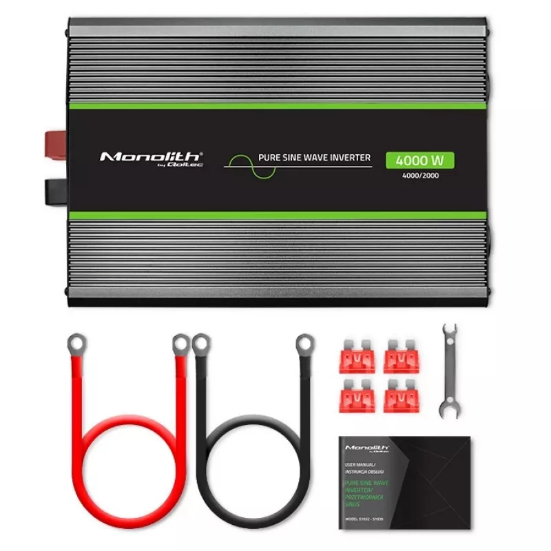 Qoltec Monolith zasilacz/przetwornica samochodowa 4000 W Czarny