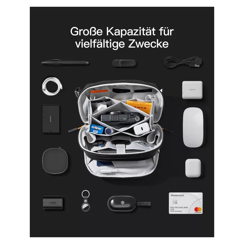 Torba na kable Inateck AB03010 — organizer 27 × 15,8 × 11 cm, czarna