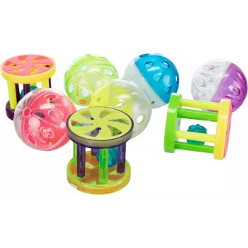 Zabawka piłka dla kota Trixie Ball Trixie Ball and Roll, plastik, dzwoneczek, wielokolorowa, Ø 4.5 cm, 1 szt.