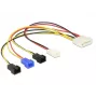 DeLOCK Molex 4 pin > 4 x 2 pin fan (12 V / 7 V / 5 V) - Netzkabel für Lüfter - interne Stromversorgung, 4-polig (M) bis Molex, 2-polig - 20 cm