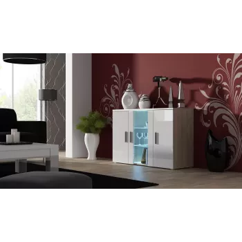 Cama Komoda 120 cm SOHO S7 dąb dąb sonoma/biały połysk