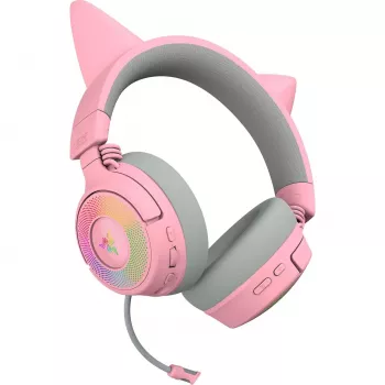 Zestaw słuchawkowy Razer Kraken Kitty V3 Pro - Quartz, przewodowy i bezprzewodowy, pałąk, gaming, USB Type-A, Bluetooth, różowy
